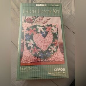 Caron Latch Hook Kit - Heart Wreath- Never been opened!